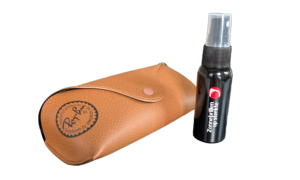 Ray-Ban etui bruin + brilreinigingsspray - 150 poetsbeurten