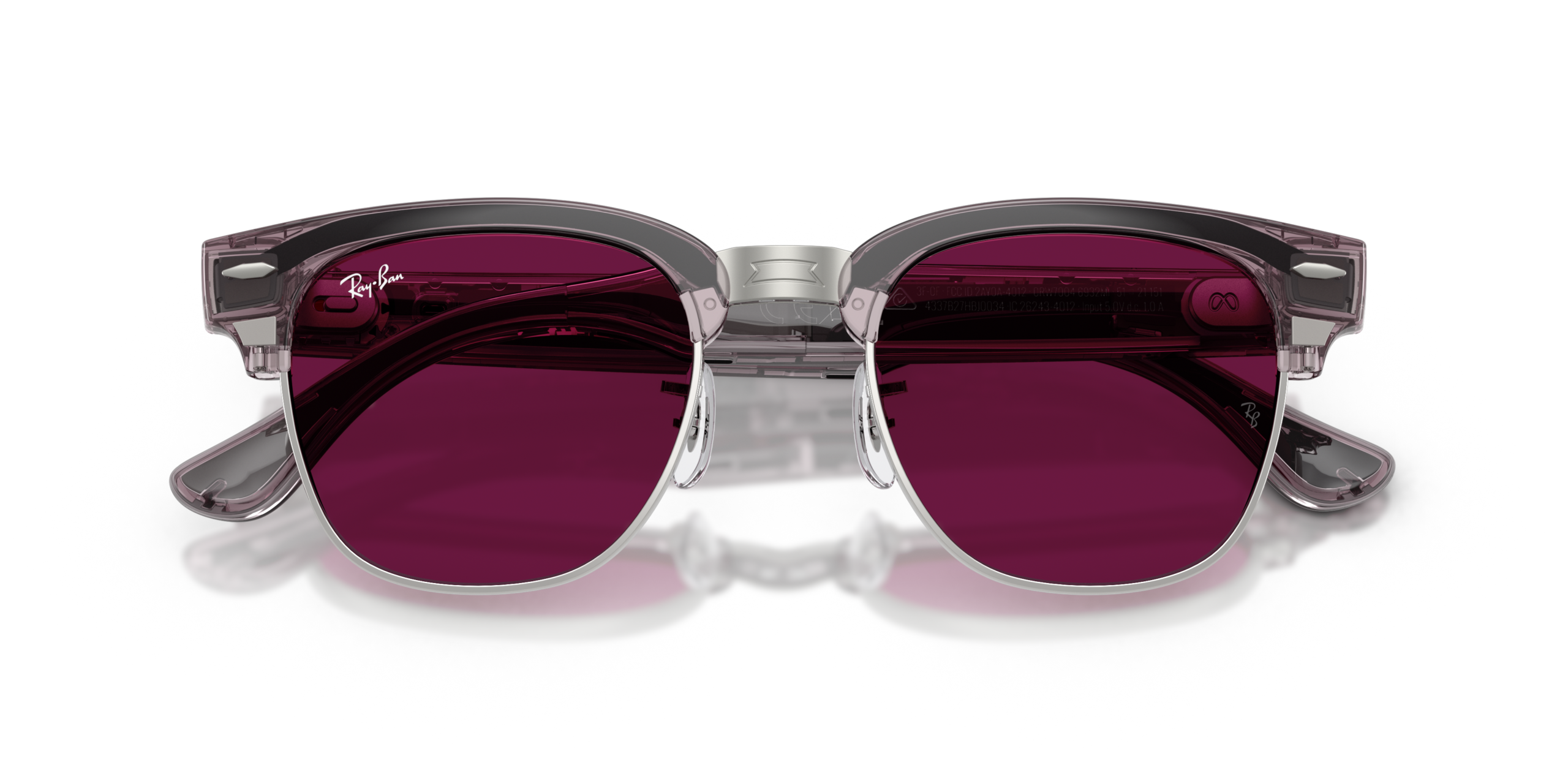 Ray-Ban | Meta Audio Clubmaster 0RW7004-6932MI - Transparant Roze - Afbeelding 2