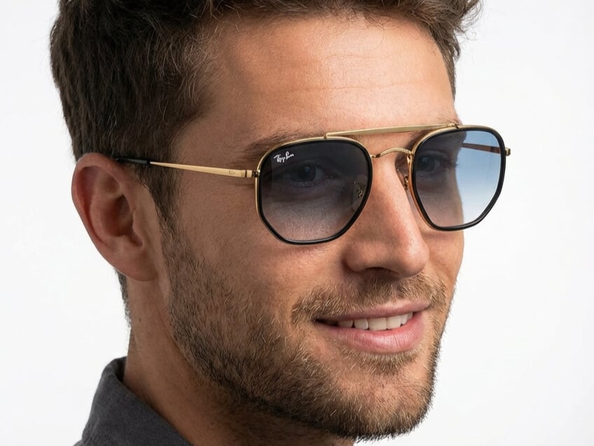 Modelfoto van man die de Ray-Ban Marshal II RB3648M-91673F draagt